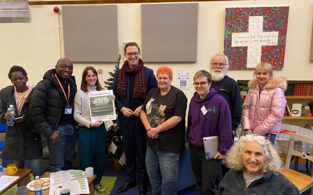 Darren Jones MP visits Bristol North West Food bank to talk to people receiving food bank support in the lead up to Christmas